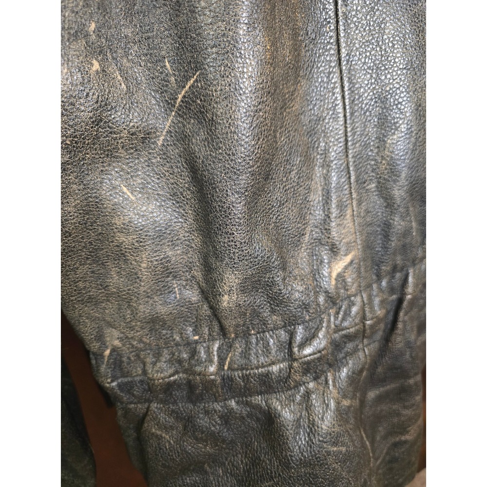 New River Sports NRS Distressed Leather Jacket Brown Black Vintage Mens XL - Picture 9 of 14